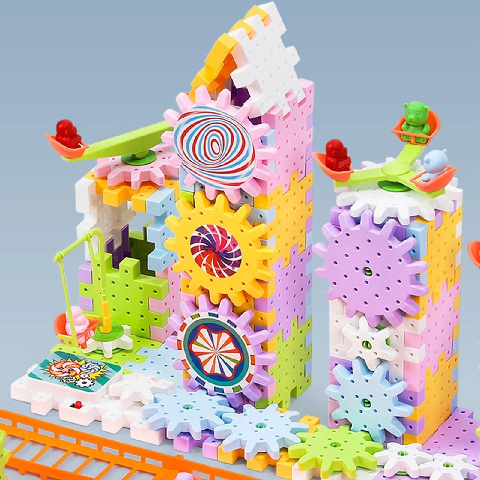 Blocs de Construction Engrenages Megacity 203pcs - Jeux Montessori