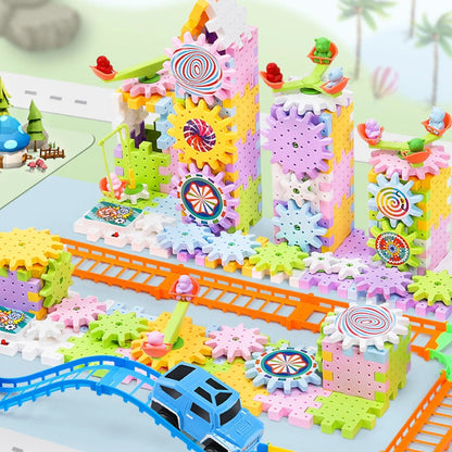 Blocs de Construction Engrenages Megacity 203pcs - Jeux Montessori