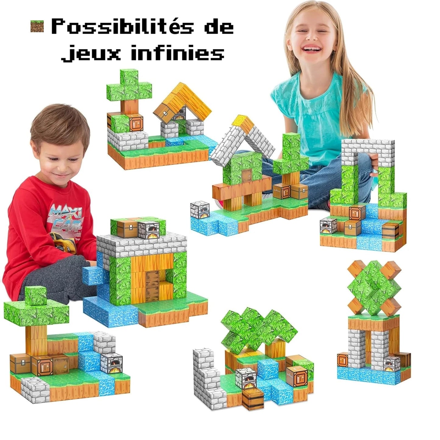 Blocs de construction magnétiques stem - Jeux Montessori